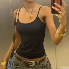 Camisetas sin mangas con tirantes finos para mujer